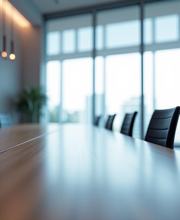 A modern and professional meeting room at Guildwick Talent's office.